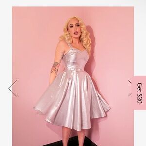 Jawbreaker Swing Dress in Silver Laminate